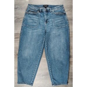 Judy Blue Jeans 18W High Rise Stretch Denim Patch Pocket Tapered Leg 881012 Plus